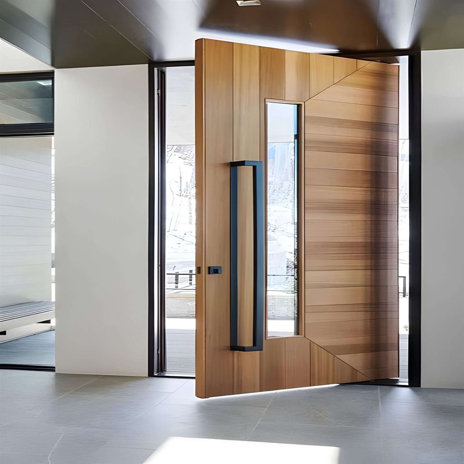 Aluminum glass pivot door system