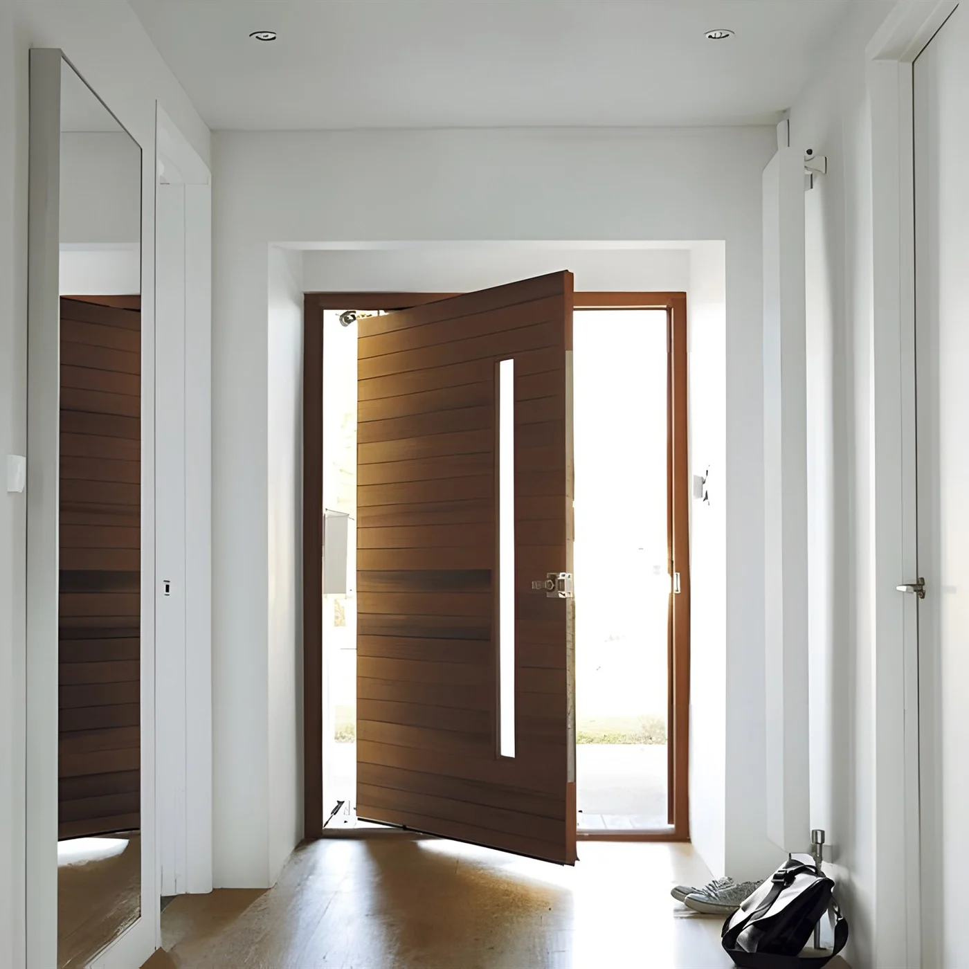 Glazed pivot door design reference 0021 from the AsvntDoor design library