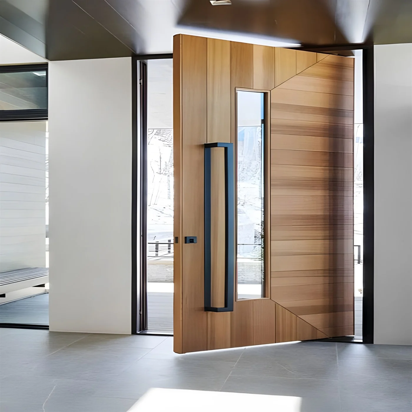 Glazed pivot door design reference 0032 from the AsvntDoor design library