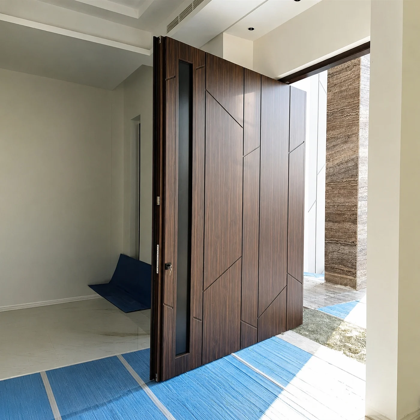 Glazed pivot door design reference 0111 from the AsvntDoor design library