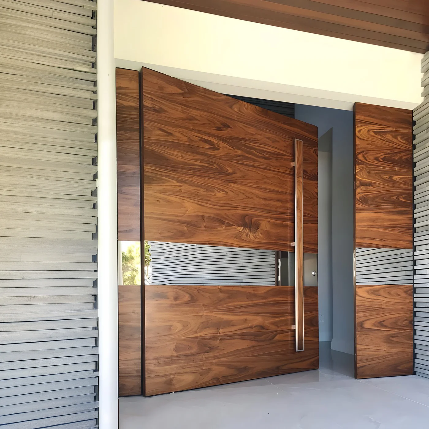 Mixed-finish pivot door design reference 0066 from the AsvntDoor design library