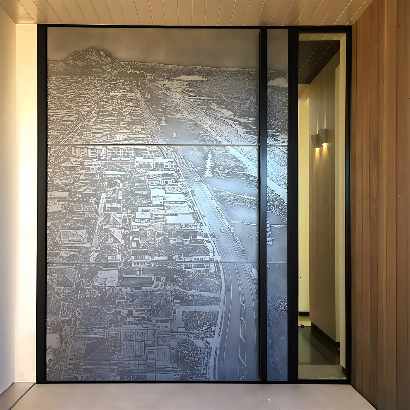 Patterned pivot door design reference 0001 from the AsvntDoor design library