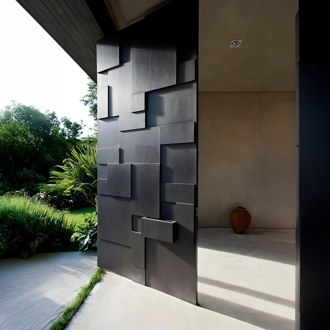 Solid-colour pivot door design reference 0006 from the AsvntDoor design library