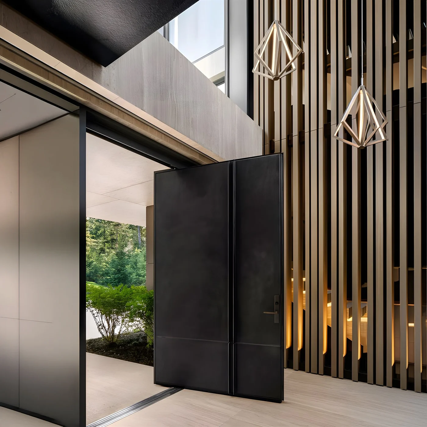 Solid-colour pivot door design reference 0010 from the AsvntDoor design library
