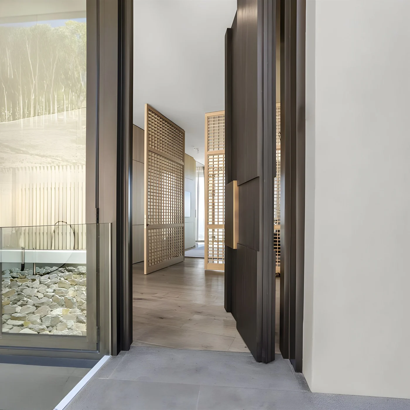 Solid-colour pivot door design reference 0044 from the AsvntDoor design library