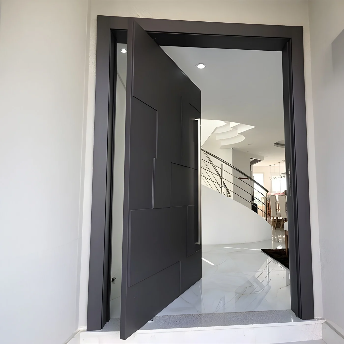 Solid-colour pivot door design reference 0085 from the AsvntDoor design library