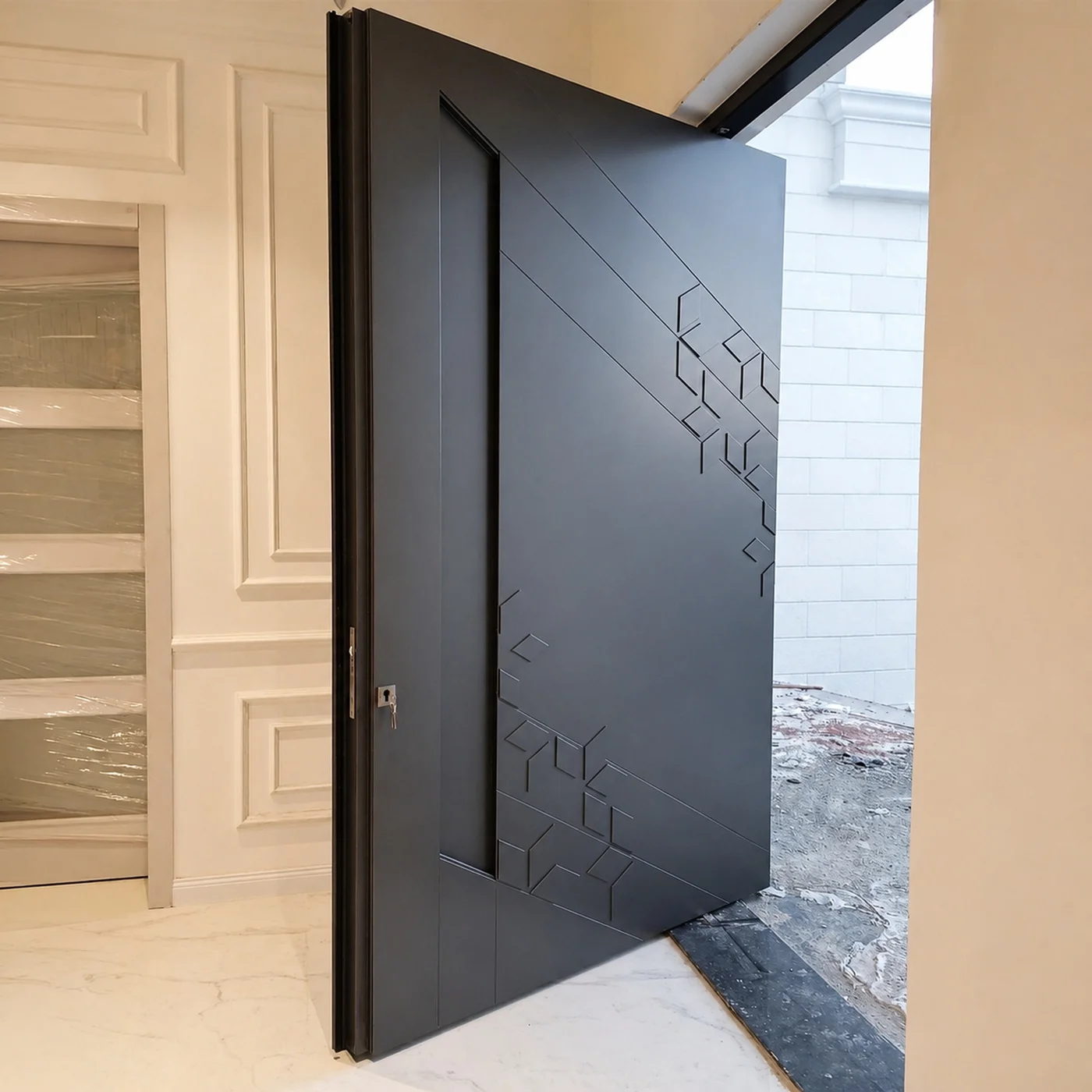 Solid-colour pivot door design reference 0089 from the AsvntDoor design library