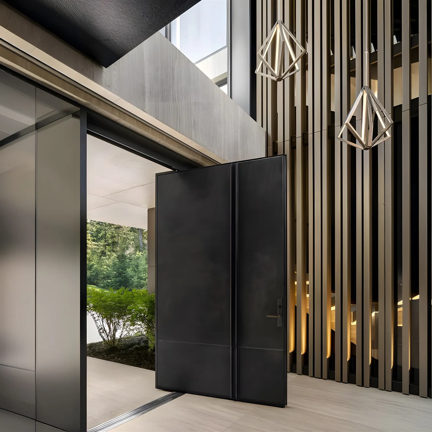 Solid-colour pivot door design reference 0097 from the AsvntDoor design library
