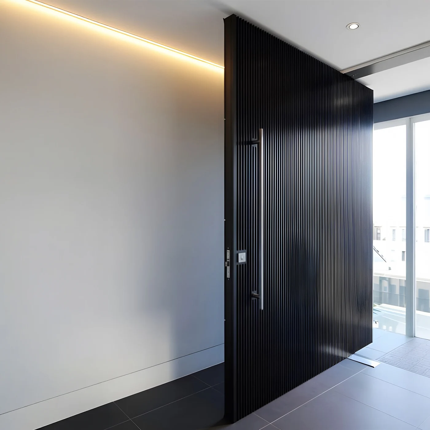 Solid-colour pivot door design reference 0115 from the AsvntDoor design library