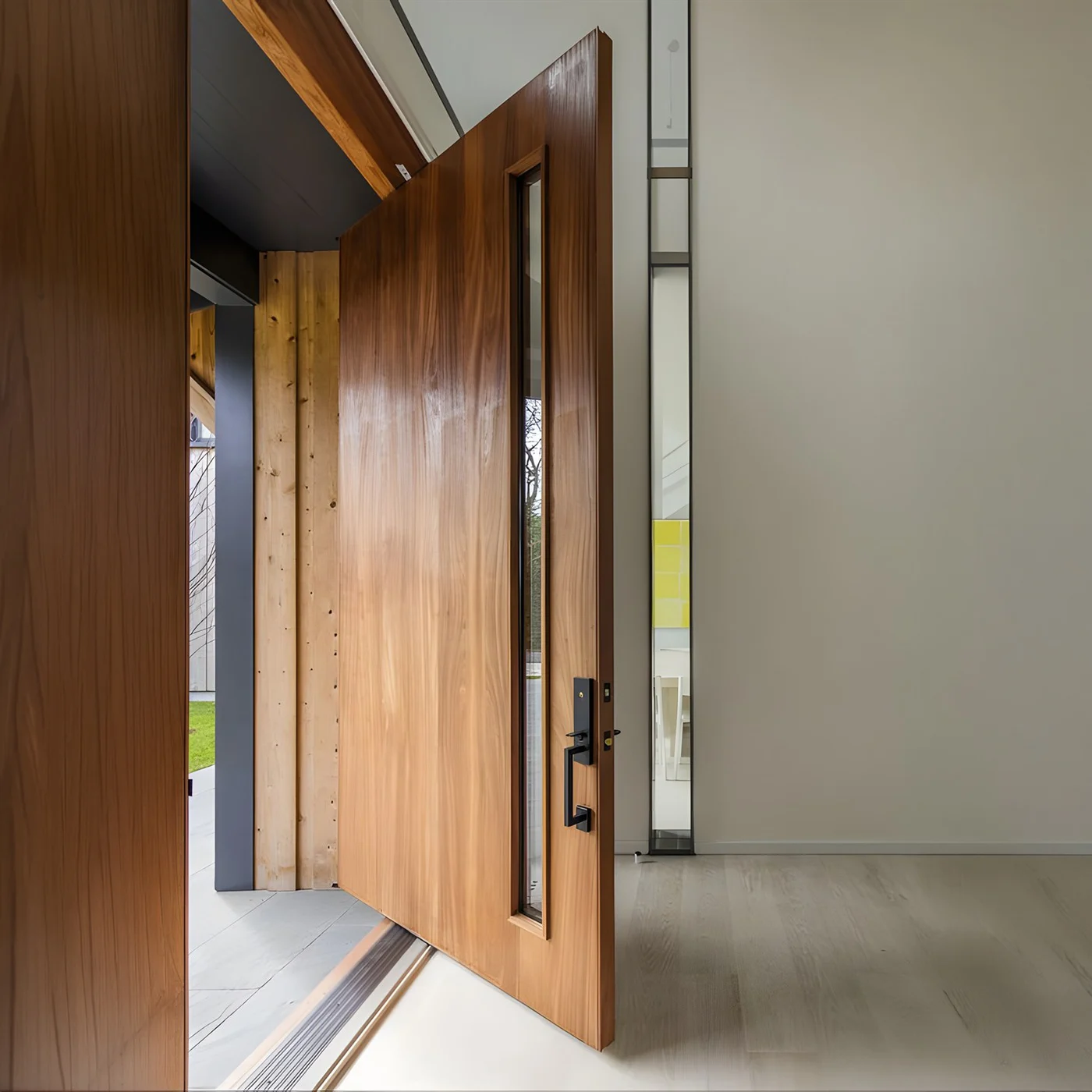 Wood-grain pivot door design reference 0011 from the AsvntDoor design library