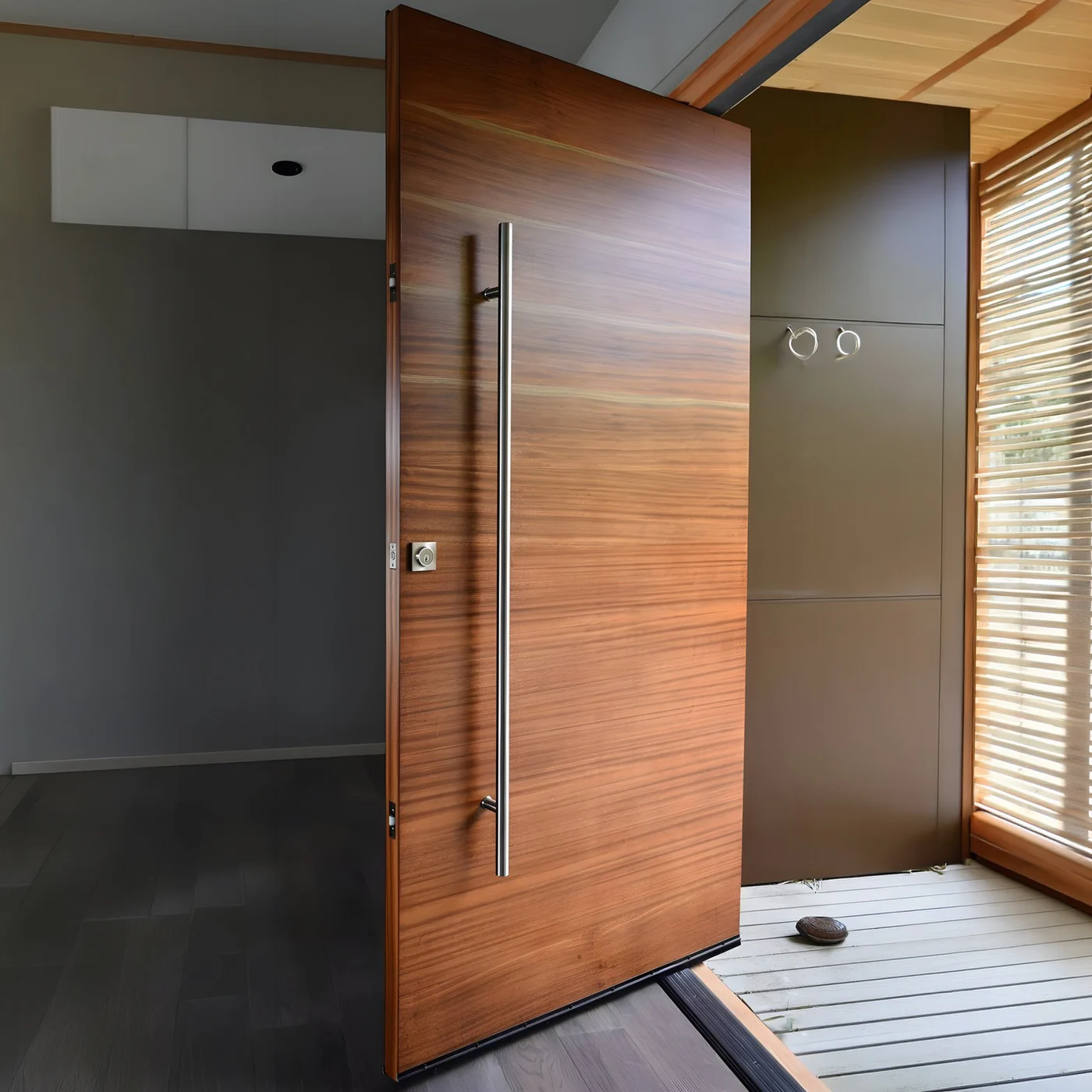Wood-grain pivot door design reference 0014 from the AsvntDoor design library