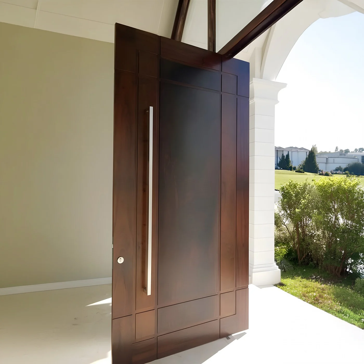 Wood-grain pivot door design reference 0040 from the AsvntDoor design library