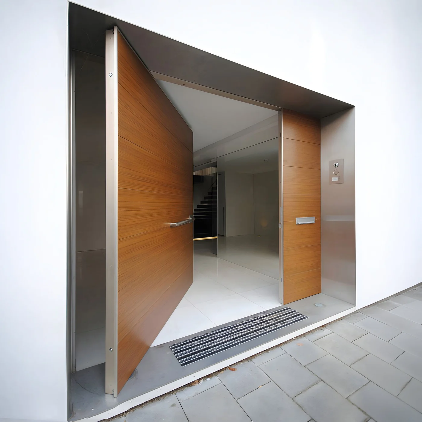 Wood-grain pivot door design reference 0042 from the AsvntDoor design library