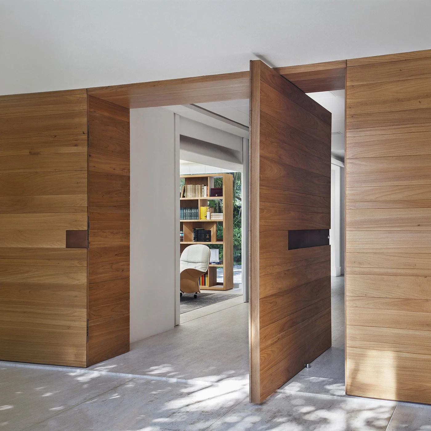 Wood-grain pivot door design reference 0045 from the AsvntDoor design library