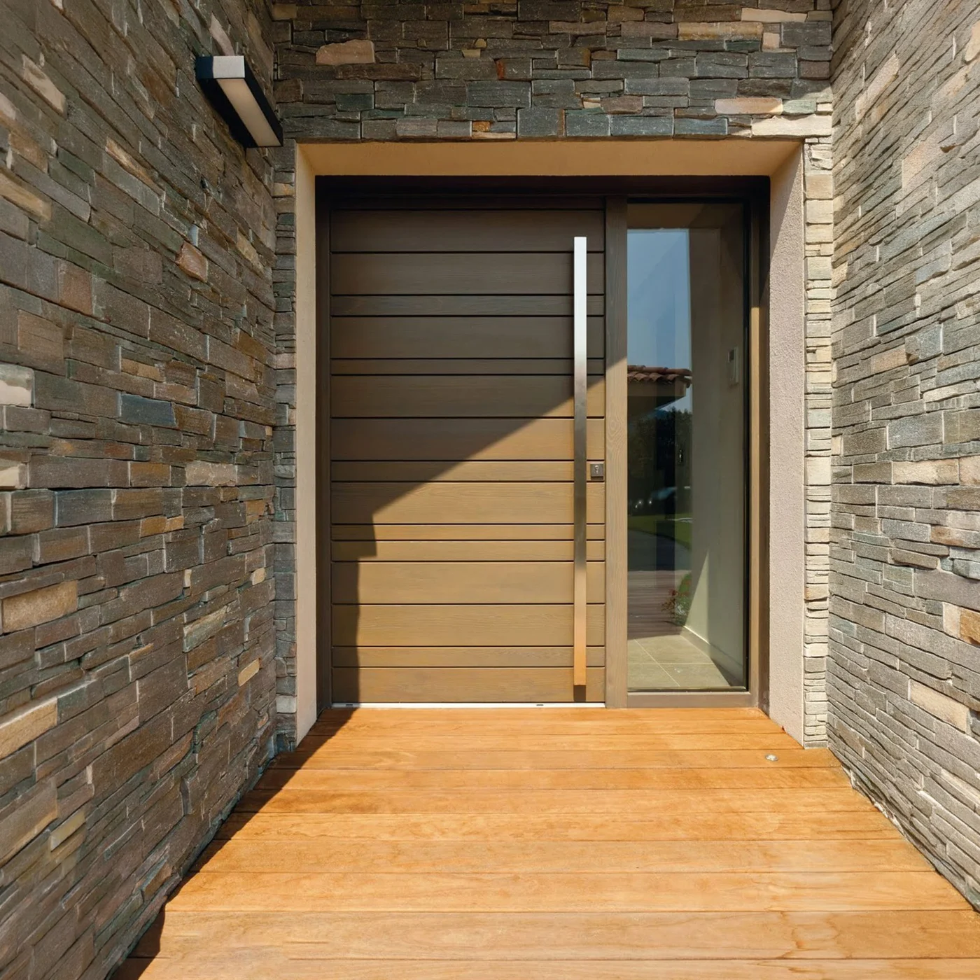 Wood-grain pivot door design reference 0067 from the AsvntDoor design library