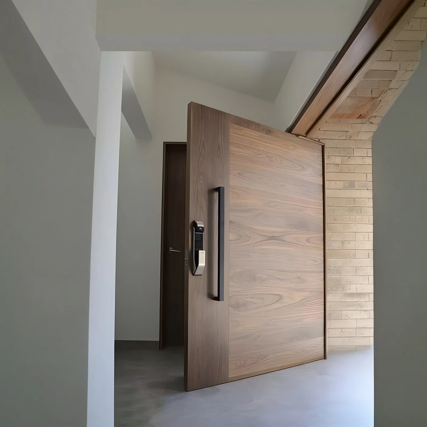 Wood-grain pivot door design reference 0073 from the AsvntDoor design library