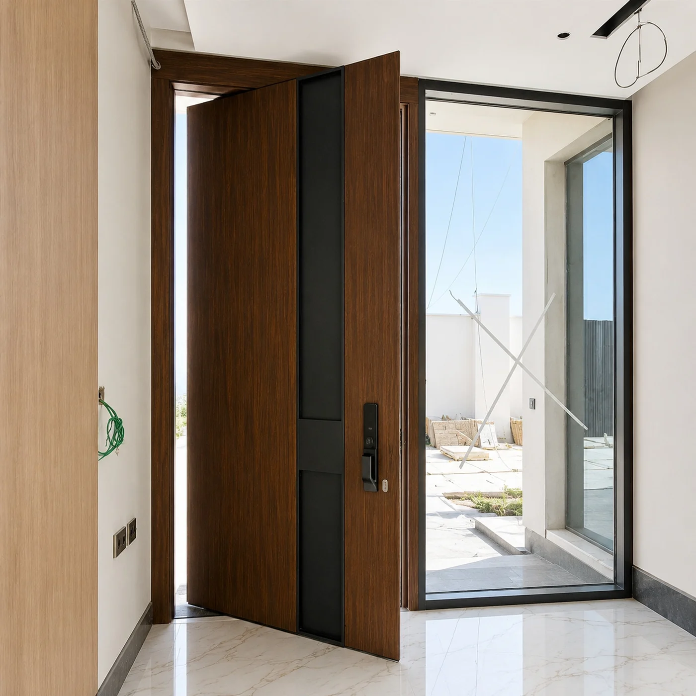 Wood-grain pivot door design reference 0094 from the AsvntDoor design library