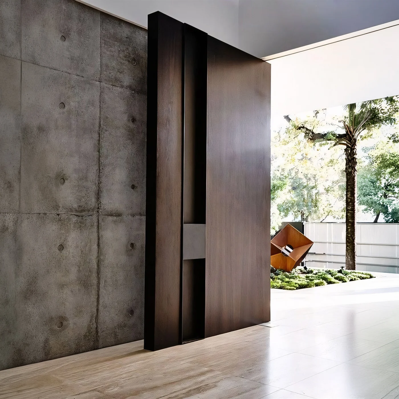Wood-grain pivot door design reference 0109 from the AsvntDoor design library